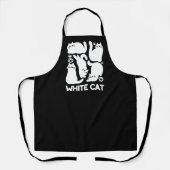 Witte Kitten Silhouetten - Schattige Feline Design Schort (Voorkant)