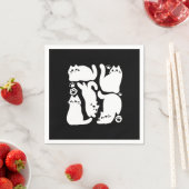 Witte Kitten Silhouetten - Schattige Feline Design Servet (Insitu)