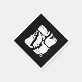 Witte Kitten Silhouetten - Schattige Feline Design Servet (Hoek)