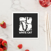 Witte Kitten Silhouetten - Schattige Feline Design Servet (Insitu)