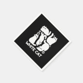 Witte Kitten Silhouetten - Schattige Feline Design Servet (Hoek)