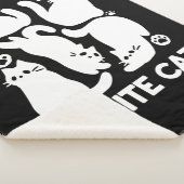 Witte Kitten Silhouetten - Schattige Feline Design Sherpa Deken (3/4)