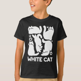 Witte Kitten Silhouetten - Schattige Feline Design T-shirt