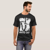 Witte Kitten Silhouetten - Schattige Feline Design T-shirt (Voorkant volledig)