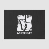Witte Kitten Silhouetten - Schattige Feline Design Tissuepapier (Voorkant)