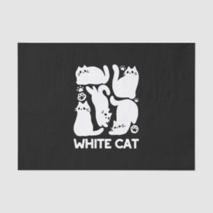 Witte Kitten Silhouetten - Schattige Feline Design Tissuepapier