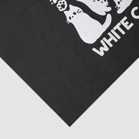 Witte Kitten Silhouetten - Schattige Feline Design Tissuepapier (Detail)