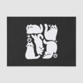 Witte Kitten Silhouetten - Schattige Feline Design Tissuepapier (Voorkant)