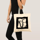 Witte Kitten Silhouetten - Schattige Feline Design Tote Bag (Voorkant (product))