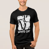 Witte Kitten Silhouetten - Schattige Feline Design Tri-Blend Shirt (Voorkant)