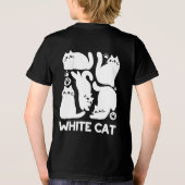 Witte Kitten Silhouetten - Schattige Feline Design Tri-Blend Shirt (Achterkant)