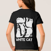 Witte Kitten Silhouetten - Schattige Feline Design Tri-Blend Shirt (Achterkant)