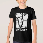 Witte Kitten Silhouetten - Schattige Feline Design Tri-Blend Shirt (Voorkant)