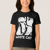 Witte Kitten Silhouetten - Schattige Feline Design Tri-Blend Shirt (Voorkant)