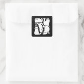 Witte Kitten Silhouetten - Schattige Feline Design Vierkante Sticker (Tas)