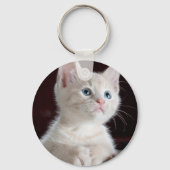 Witte kitten sleutelhanger (Voorkant)