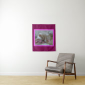 Witte kitten wandtapijt wandkleed (In situ)