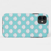 Witte Kittengezicht met Stippen over Teal Case-Mate iPhone Case (Achterkant (horizontaal))