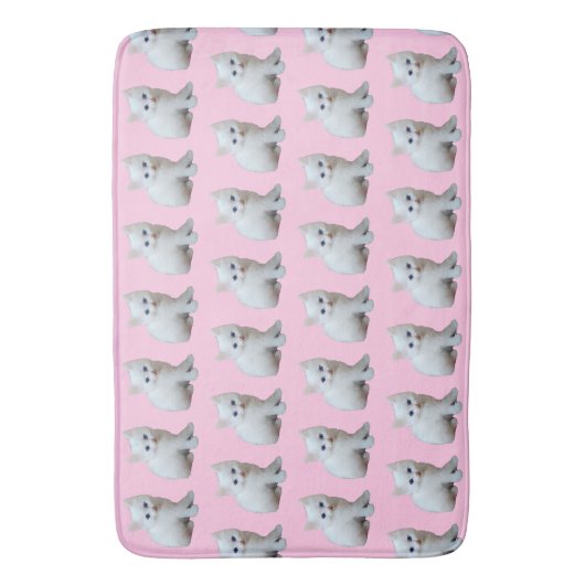 Witte kittens badmat (Voorkant Verticaal)