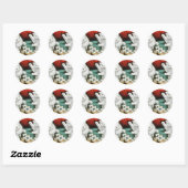 Witte kittens met dominostenen ronde sticker (Vel)
