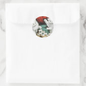 Witte kittens met dominostenen ronde sticker (Tas)