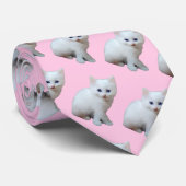 Witte kittens stropdas (Opgerold)