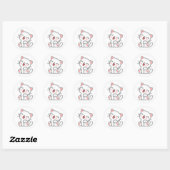 Witte Kitty Cat Stickers (Vel)