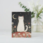 Witte Kitty en de Maan Briefkaart (Staand voorkant)