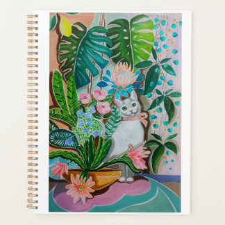 Witte Kitty in de groene planner