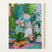 Witte Kitty in de groene planner (Achterkant)