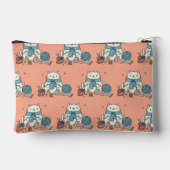 Witte Kitty Kat Breiend Creative Paws Koraal Kunst Etui (Achterkant)