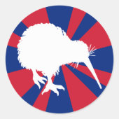 Witte Kiwi Ronde Sticker (Voorkant)