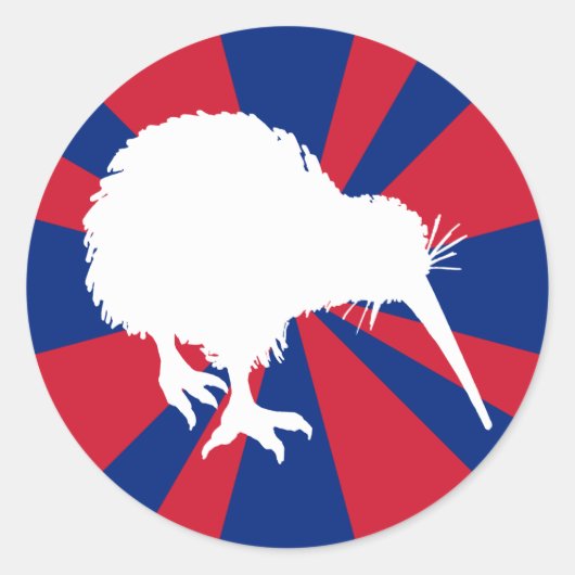 Witte Kiwi Ronde Sticker (Voorkant)