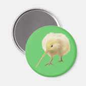 Witte kiwi vogel magneet (Voorkant / Achterkant)
