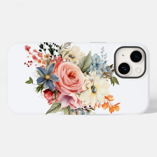 Witte klantentelefoon met rozenhendel Case-Mate iPhone case (Achterkant (horizontaal))