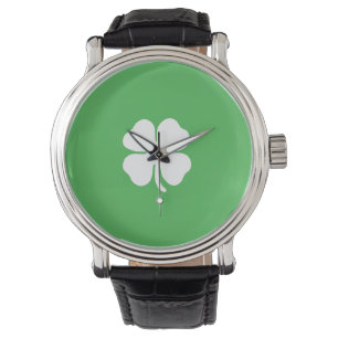 Witte klap lederen lederen riem horloge
