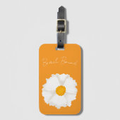 Witte klaproos bloem geel bagagelabel (Voorkant (verticaal))