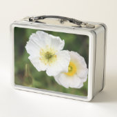 Witte Klaproos Close-up Bloem Lunchbox  (Achterkant)