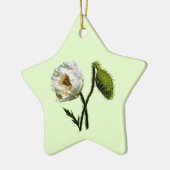 Witte Klaproos Keramisch Ornament (Links)