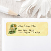 Witte klaprozen  bloemige Adresetiketten Etiket (Insitu)