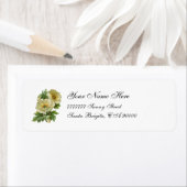 Witte klaprozen bloemige Adresetiketten Etiket (Insitu)