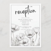 Witte Klaprozen Elegante Bloemige Trouwreceptie Informatiekaartje (Voorkant)