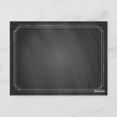 Witte klaprozen en schoolbord Trouwtafel Kaart (Achterkant)