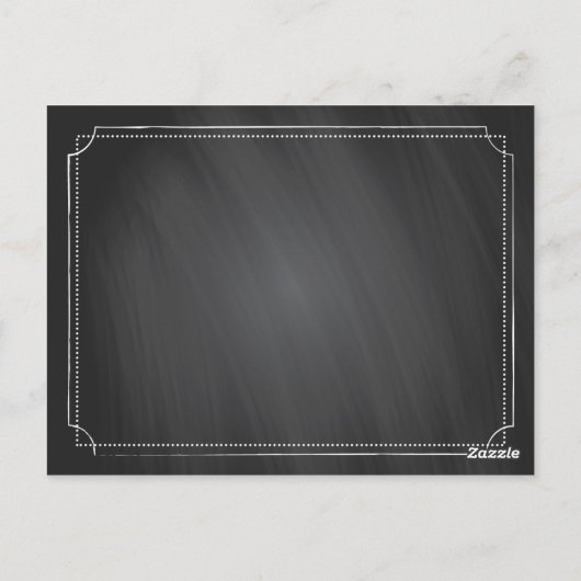 Witte klaprozen en schoolbord Trouwtafel Kaart (Achterkant)