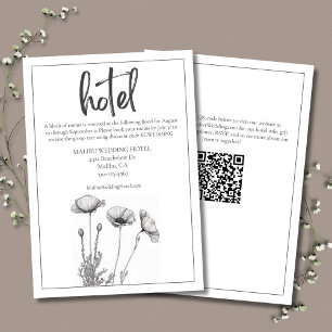 Witte klaprozen Floral Elegant Wedding Hotel Informatiekaartje