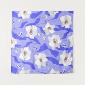 Witte klaprozen: handgetekende Paarse naadloos Wandkleed (Voorkant (horizontaal))