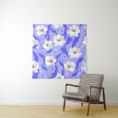 Witte klaprozen: handgetekende Paarse naadloos Wandkleed (In situ)