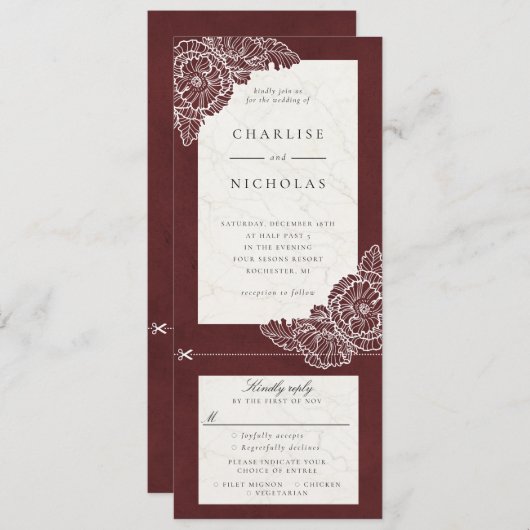 Witte klaprozen rode bloem bruiloft uitnodiging RS (Voorkant / Achterkant)