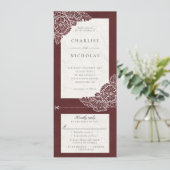 Witte klaprozen rode bloemige trouw uitnodiging RS (Staand voorkant)