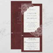 Witte klaprozen rode bloemige trouw uitnodiging RS (Voorkant / Achterkant)